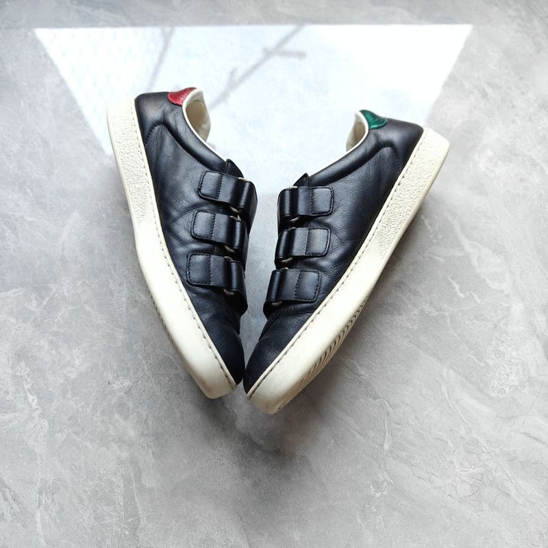 Gucci Gucci Ace Black Velcro Sneakers for Men 0079 Size US 8 / EU 41 - 10 Thumbnail