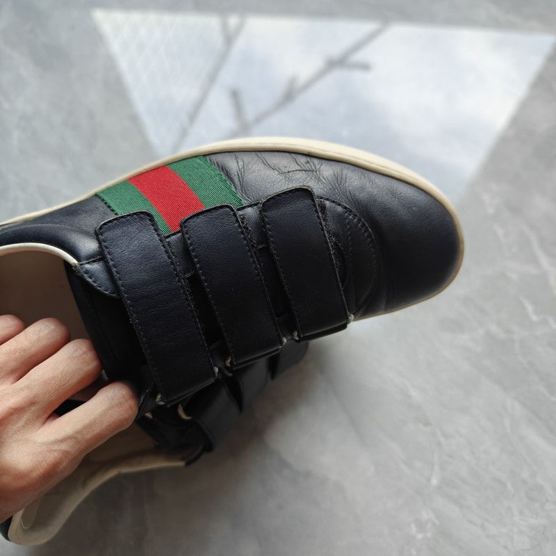 Gucci Gucci Ace Black Velcro Sneakers for Men 0079 Size US 8 / EU 41 - 7 Thumbnail