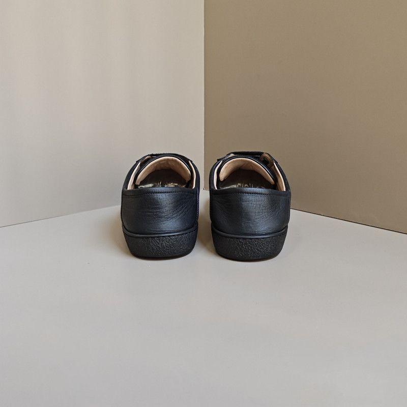 Gucci Gucci Black Leather Bee Embroidered Sneakers 0079 Size US 9.5 / EU 42-43 - 3 Thumbnail