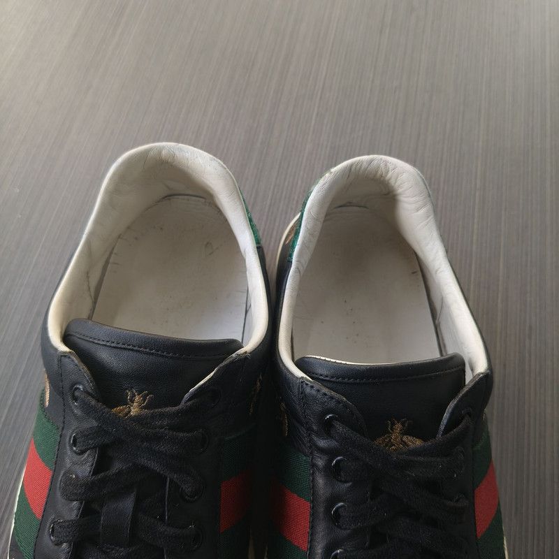 Gucci Gucci Ace Canvas Bee Embroidered Low Sneakers 0079 Size US 8 / EU 41 - 12 Thumbnail