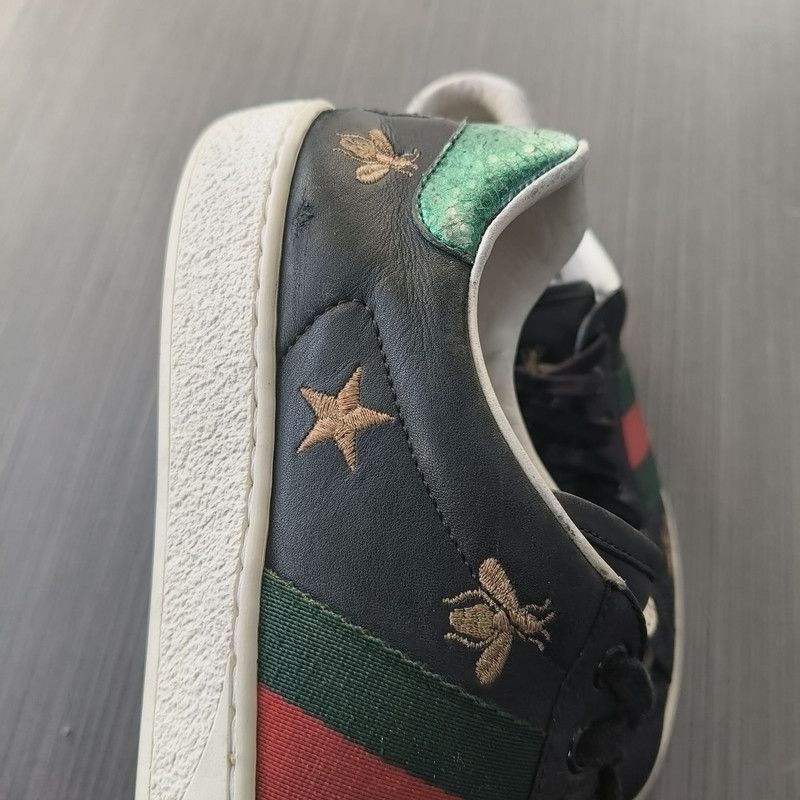 Gucci Gucci Ace Canvas Bee Embroidered Low Sneakers 0079 Size US 8 / EU 41 - 7 Thumbnail
