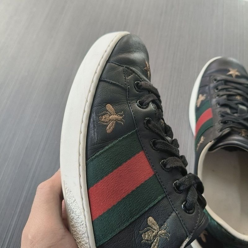 Gucci Gucci Ace Canvas Bee Embroidered Low Sneakers 0079 Size US 8 / EU 41 - 9 Thumbnail