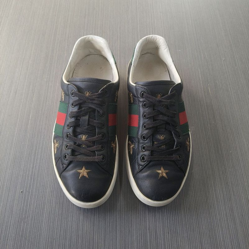 Gucci Gucci Ace Canvas Bee Embroidered Low Sneakers 0079 Size US 8 / EU 41 - 2 Thumbnail