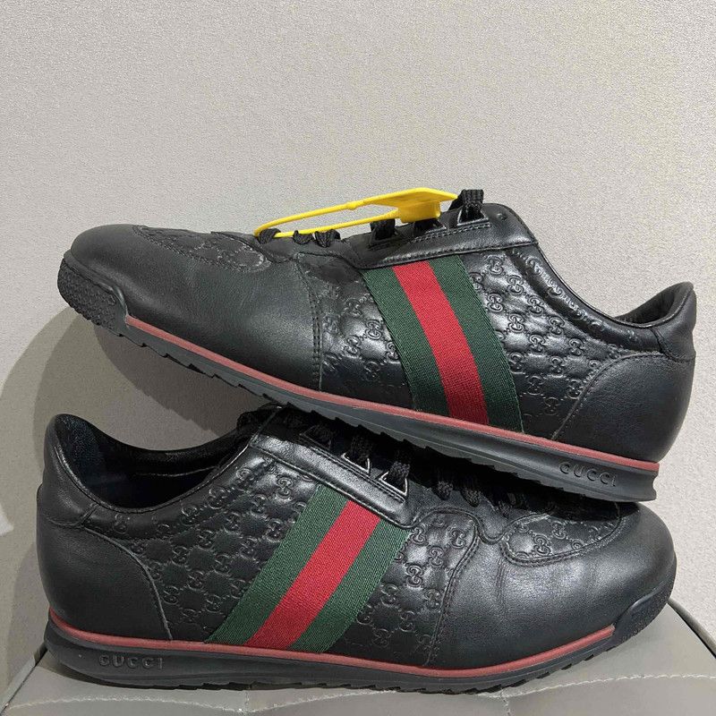 Gucci Gucci Black Leather Athletic Sneakers 0079 Size US 8 / EU 41 - 6 Thumbnail