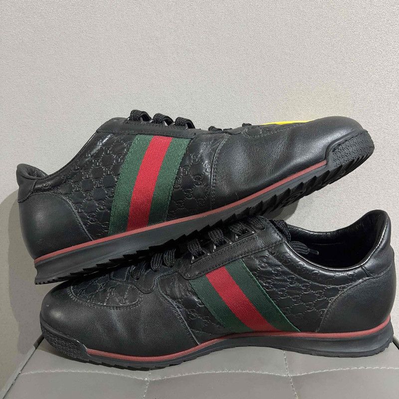 Gucci Gucci Black Leather Athletic Sneakers 0079 Size US 8 / EU 41 - 7 Thumbnail