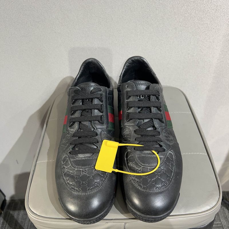 Gucci Gucci Black Leather Athletic Sneakers 0079 Size US 8 / EU 41 - 2 Thumbnail