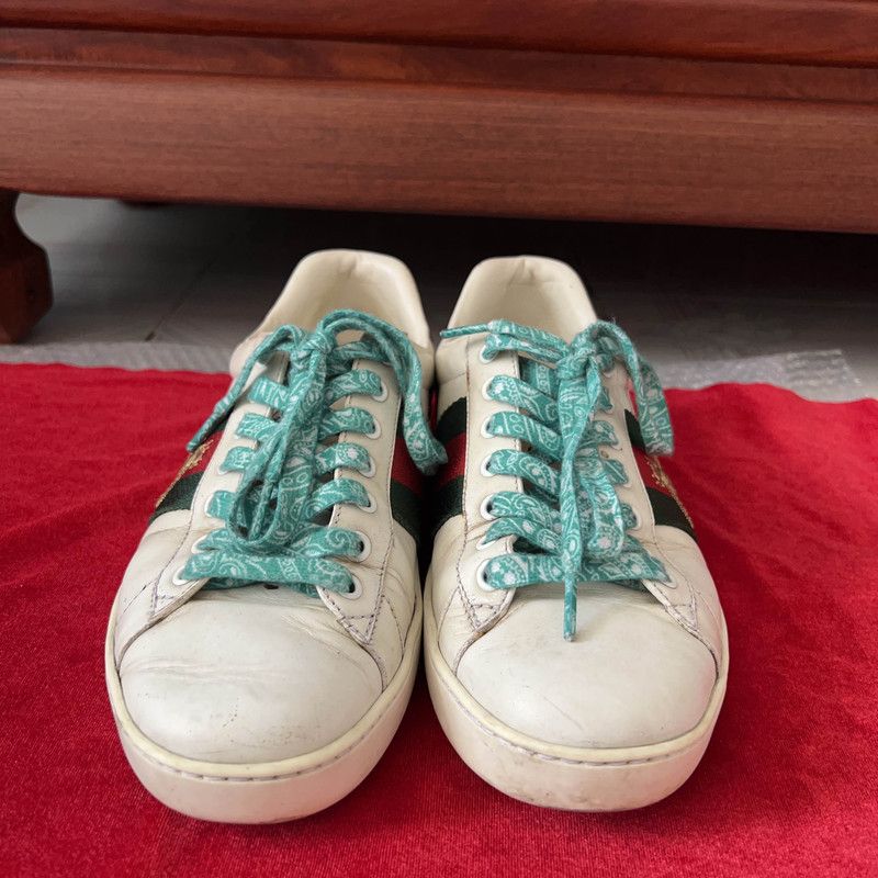 Gucci Gucci Ace Leather Fashion Sneakers for Men 0079 Size US 8.5 / EU 41-42 - 2 Thumbnail