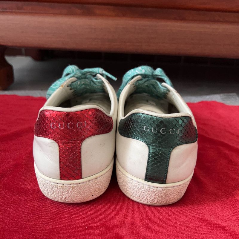 Gucci Gucci Ace Leather Fashion Sneakers for Men 0079 Size US 8.5 / EU 41-42 - 3 Thumbnail
