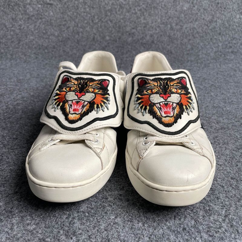 Gucci Gucci Ace Leather Low-top Fashion Sneakers for Men 0079 Size US 8.5 / EU 41-42 - 2 Thumbnail