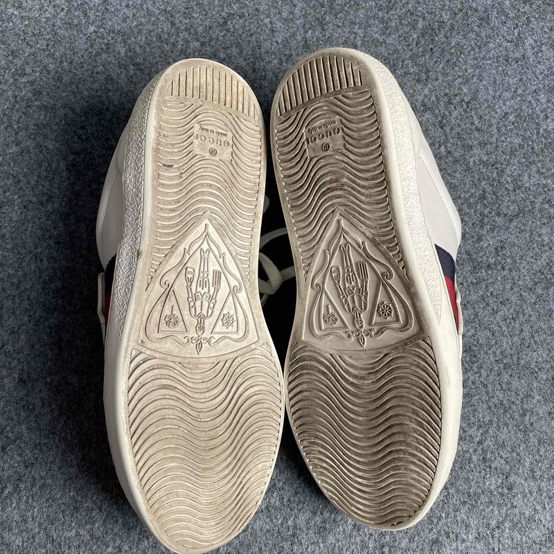 Gucci Gucci Ace Leather Low-top Fashion Sneakers for Men 0079 Size US 8.5 / EU 41-42 - 4 Thumbnail