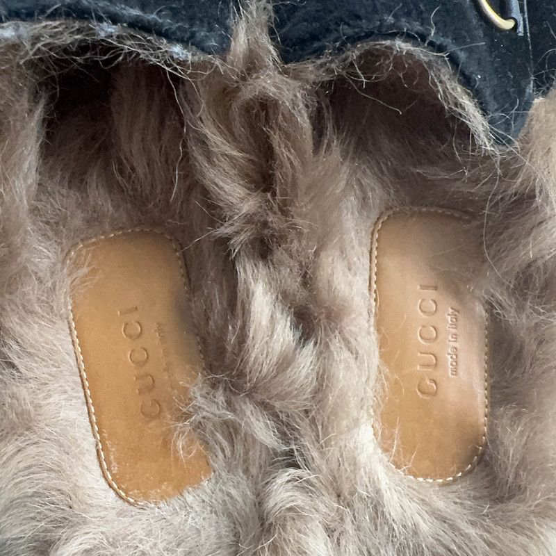 Gucci Gucci Black Fur-Lined Mule Slippers 0079 Size US 7.5 / EU 40-41 - 5 Thumbnail