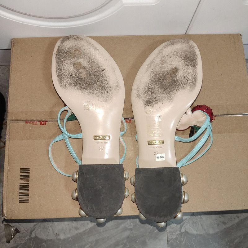 Gucci Gucci Cherry Decorated Leather Sandals 0079 Size US 7.5 / EU 40-41 - 4 Thumbnail