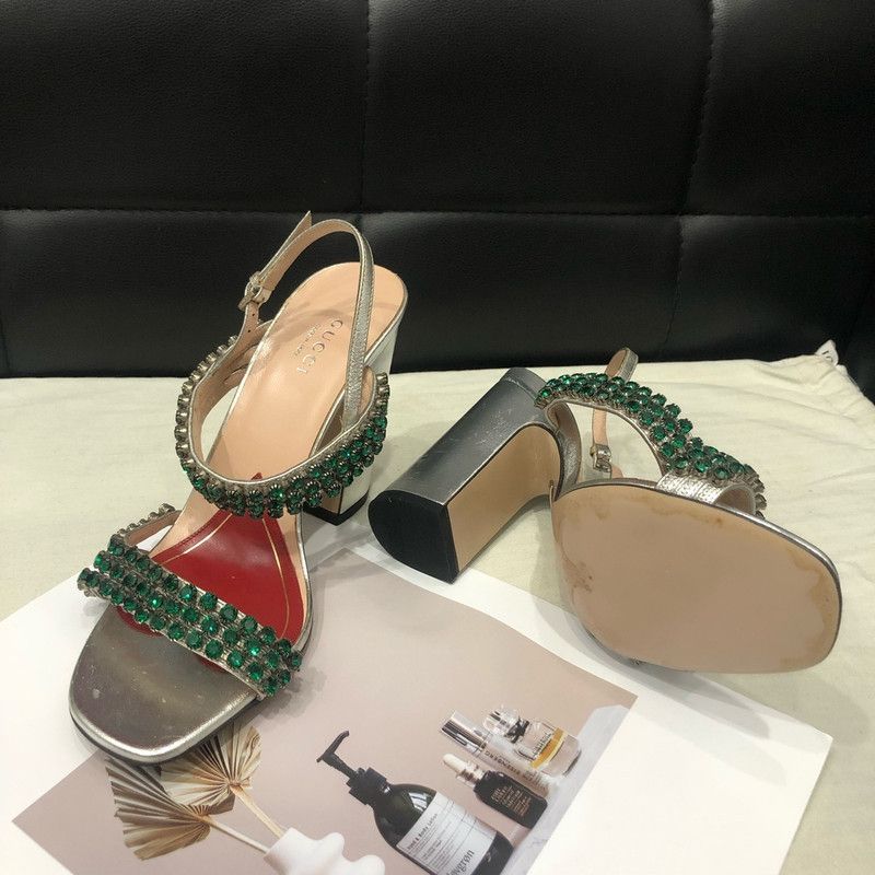 Gucci Gucci Diamond Embellished Lambskin Sandals 0079 Size US 7.5 / EU 40-41 - 5 Thumbnail