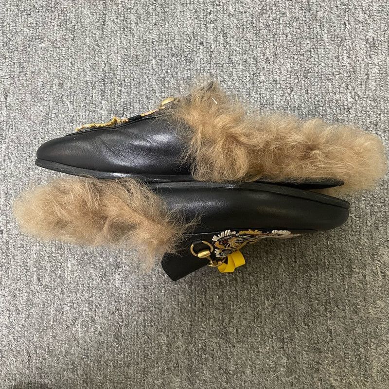 Gucci Gucci Stylish Black Fur-Lined Slides 0079 Size US 6.5 / EU 39-40 - 4 Thumbnail