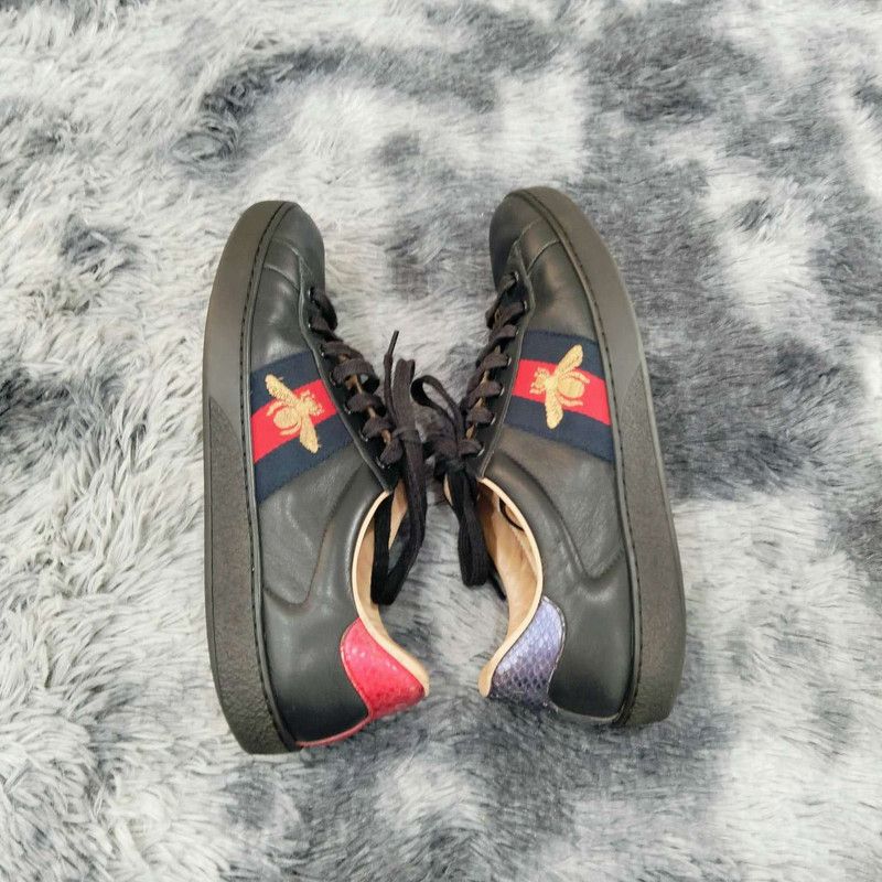 Gucci Gucci Ace Black Bee Printed Sneakers 0079 Size US 8 / EU 41 - 4 Thumbnail