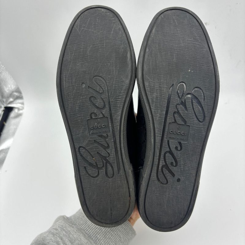 Gucci Gucci Stylish Black Leather Sneakers 0079 Size US 5.5 / EU 38 - 6 Thumbnail