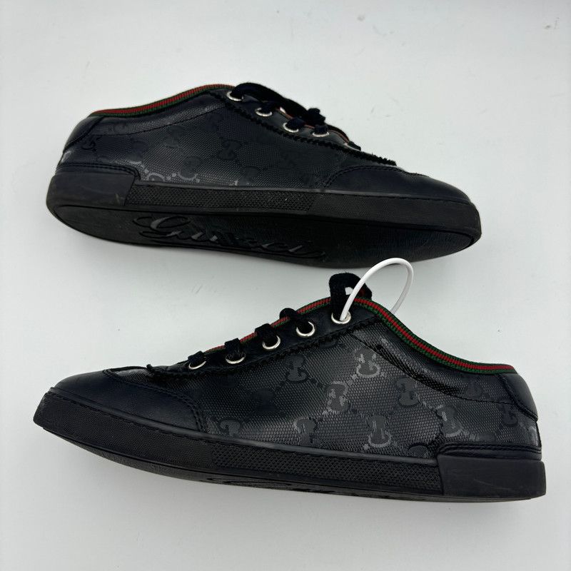 Gucci Gucci Stylish Black Leather Sneakers 0079 Size US 5.5 / EU 38 - 2 Thumbnail