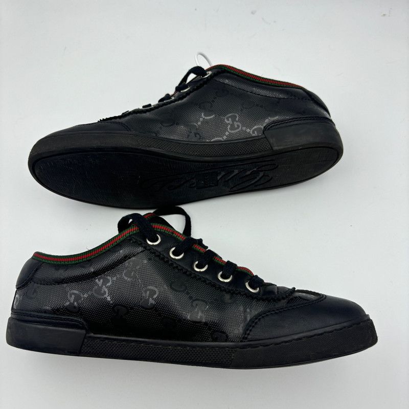 Gucci Gucci Stylish Black Leather Sneakers 0079 Size US 5.5 / EU 38 - 3 Thumbnail