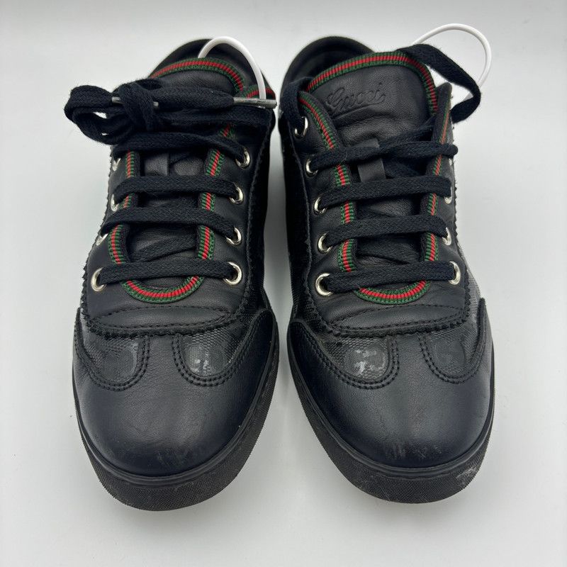 Gucci Gucci Stylish Black Leather Sneakers 0079 Size US 5.5 / EU 38 - 4 Thumbnail