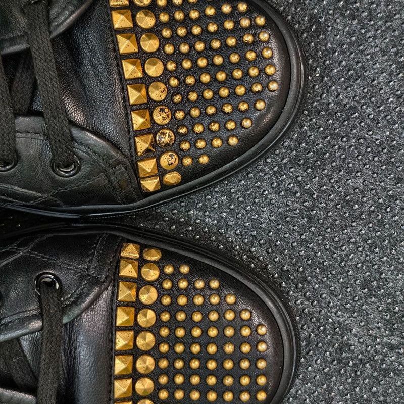 Gucci Gucci Black High-Top Sneakers with Gold Studs 0079 Size US 7.5 / EU 40-41 - 8 Thumbnail