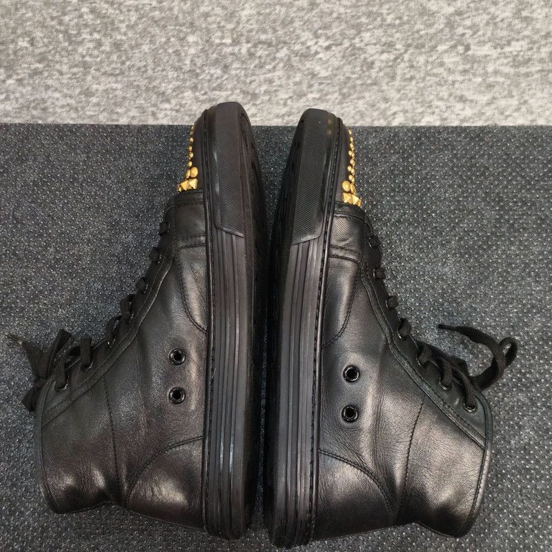 Gucci Gucci Black High-Top Sneakers with Gold Studs 0079 Size US 7.5 / EU 40-41 - 9 Thumbnail