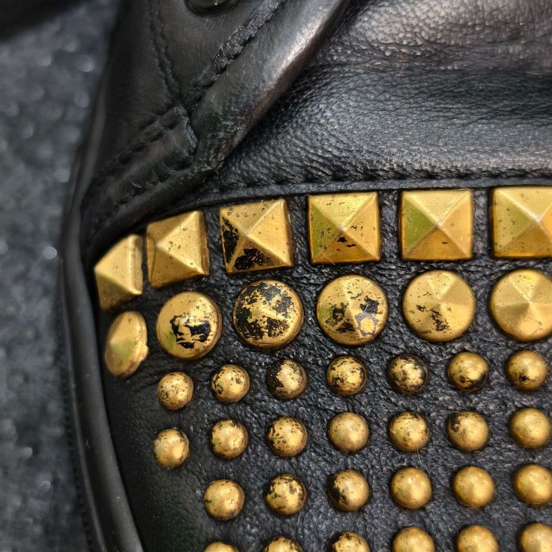 Gucci Gucci Black High-Top Sneakers with Gold Studs 0079 Size US 7.5 / EU 40-41 - 11 Thumbnail