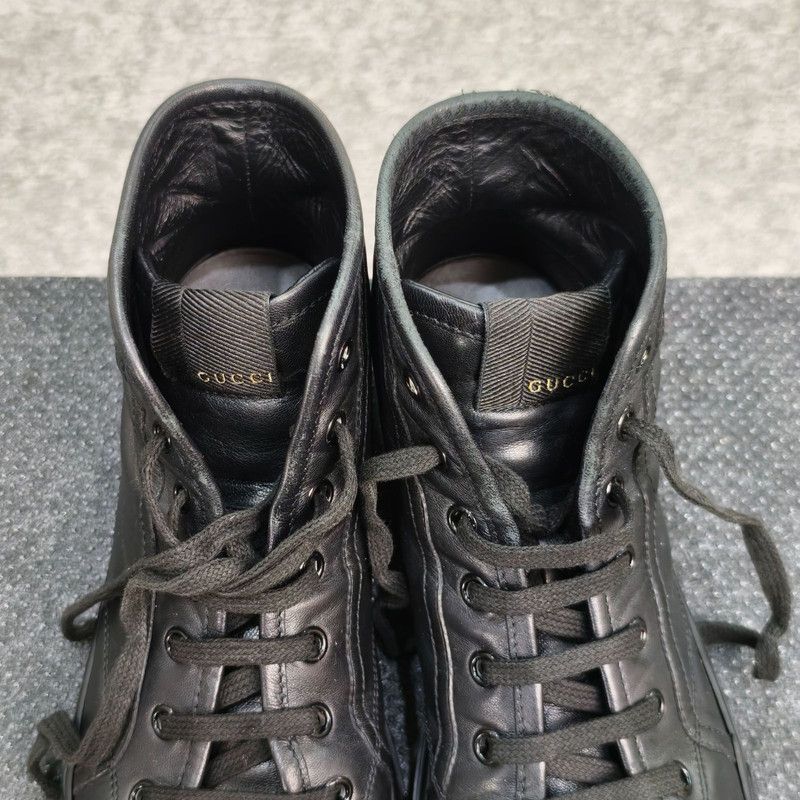 Gucci Gucci Black High-Top Sneakers with Gold Studs 0079 Size US 7.5 / EU 40-41 - 7 Thumbnail