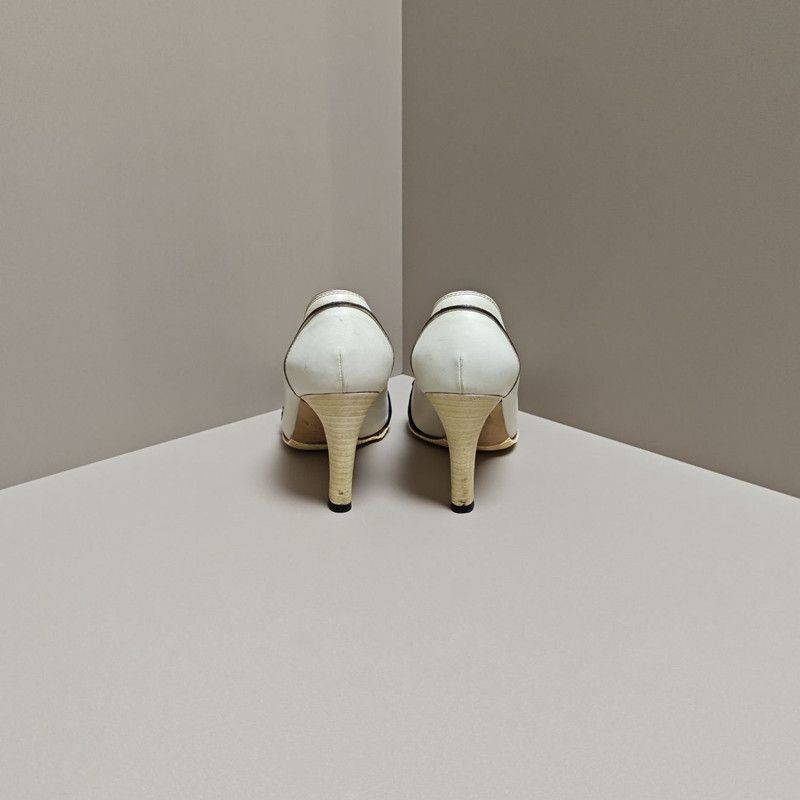 Gucci Gucci White Heeled Shoes with Logo Detail 0079 Size US 7.5 / EU 40-41 - 3 Thumbnail