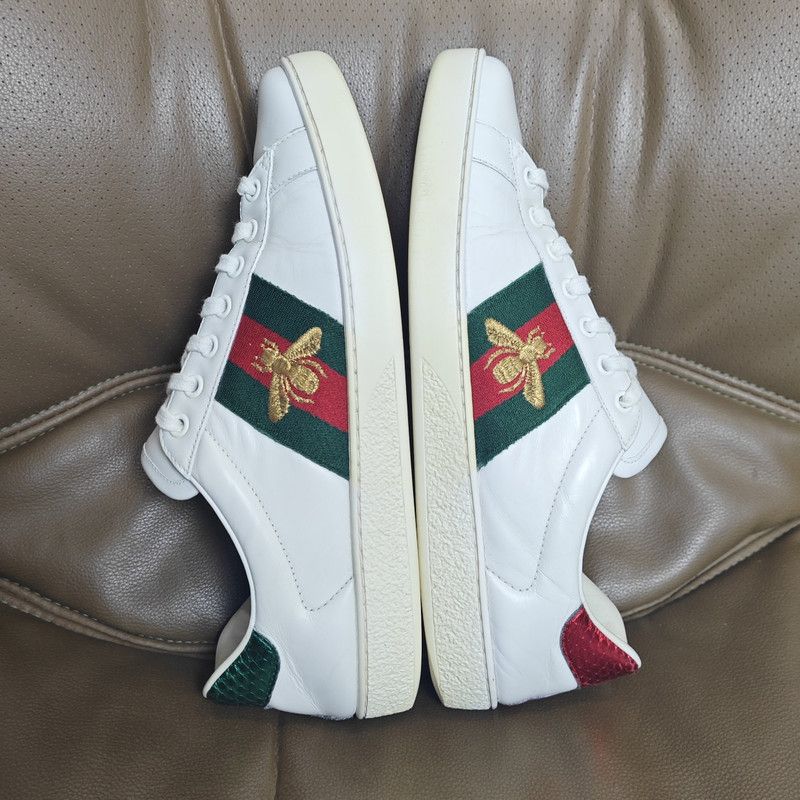 Gucci Gucci Ace White Green Fashion Sneakers 0079 Size US 8 / EU 41 - 7 Thumbnail