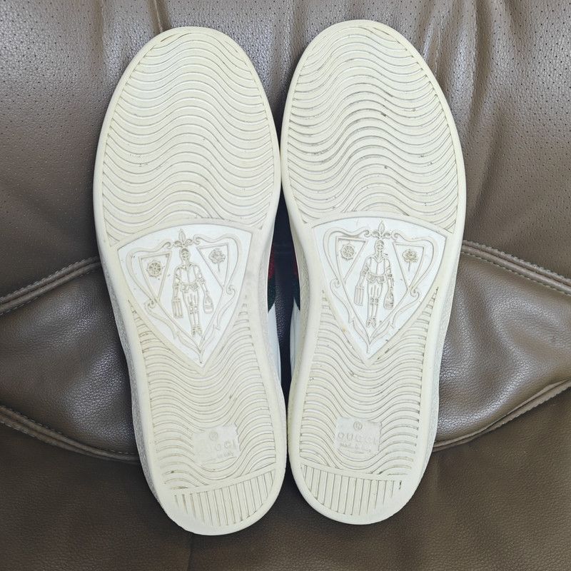 Gucci Gucci Ace White Green Fashion Sneakers 0079 Size US 8 / EU 41 - 4 Thumbnail