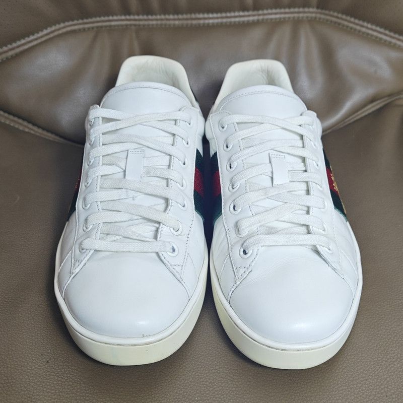Gucci Gucci Ace White Green Fashion Sneakers 0079 Size US 8 / EU 41 - 2 Thumbnail