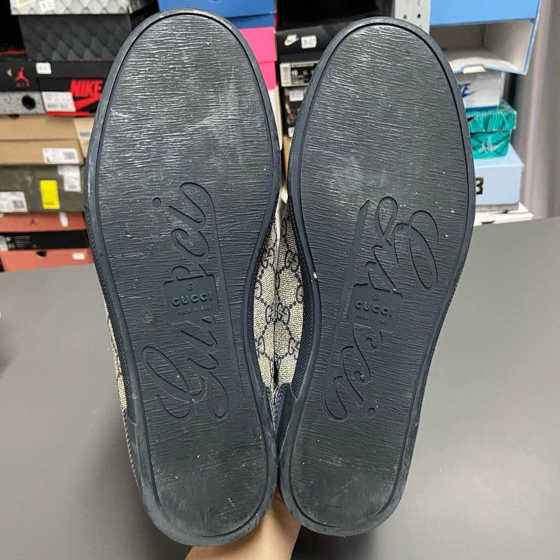 Gucci Gucci GG Suede Casual Sneakers in Beige/Blue 0079 Size US 9.5 / EU 42-43 - 4 Thumbnail