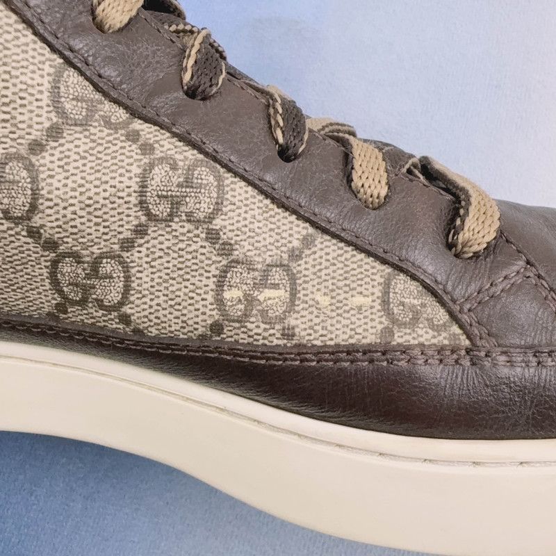 Gucci Gucci Brown Leather High-Top Sneakers 0079 Size US 9.5 / EU 42-43 - 6 Thumbnail