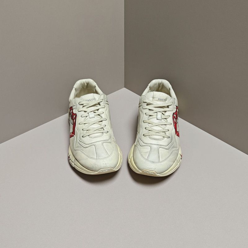 Gucci Gucci Rhyton Leather Lip Print Low-Top Sneakers 0079 Size US 9.5 / EU 42-43 - 2 Thumbnail