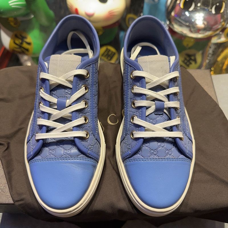 Gucci Gucci Printed Sneakers in Blue 0079 Size US 5.5 / EU 38 - 2 Thumbnail