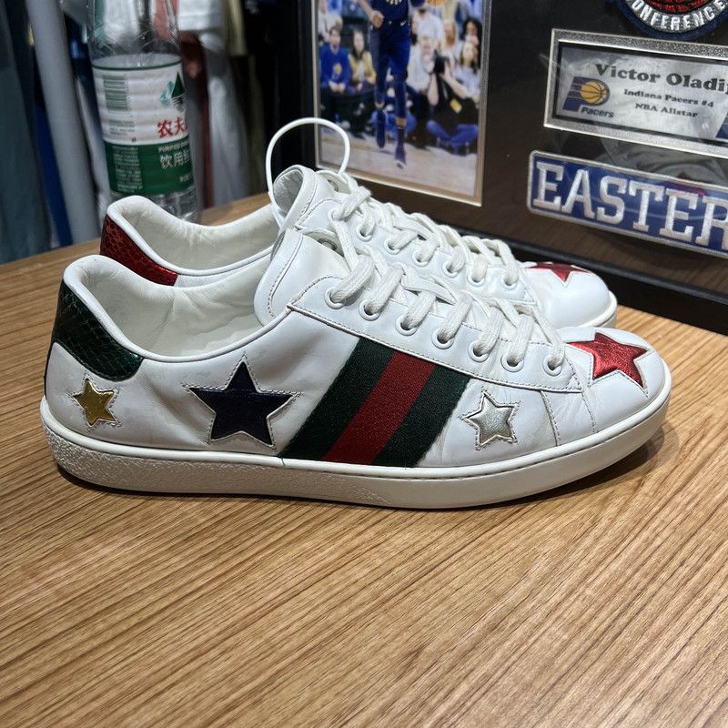 Gucci Gucci Ace Stars White Fashion Sneakers 0079 Size US 8.5 / EU 41-42 - 8 Thumbnail