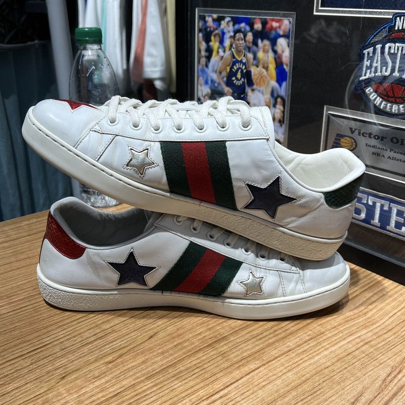 Gucci Gucci Ace Stars White Fashion Sneakers 0079 Size US 8.5 / EU 41-42 - 9 Thumbnail