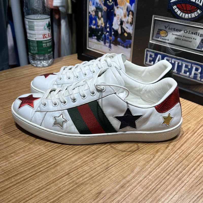 Gucci Gucci Ace Stars White Fashion Sneakers 0079 Size US 8.5 / EU 41-42 - 7 Thumbnail