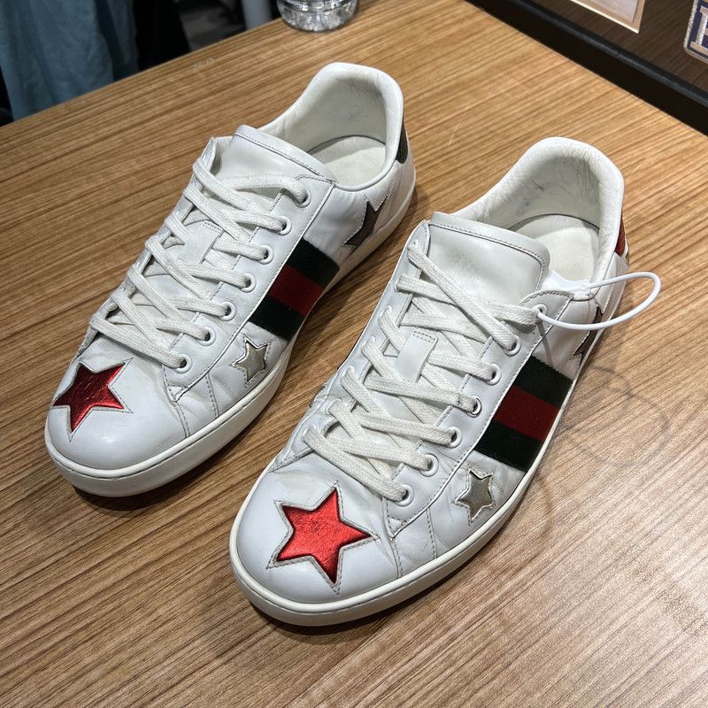 Gucci Gucci Ace Stars White Fashion Sneakers 0079 Size US 8.5 / EU 41-42 - 6 Thumbnail