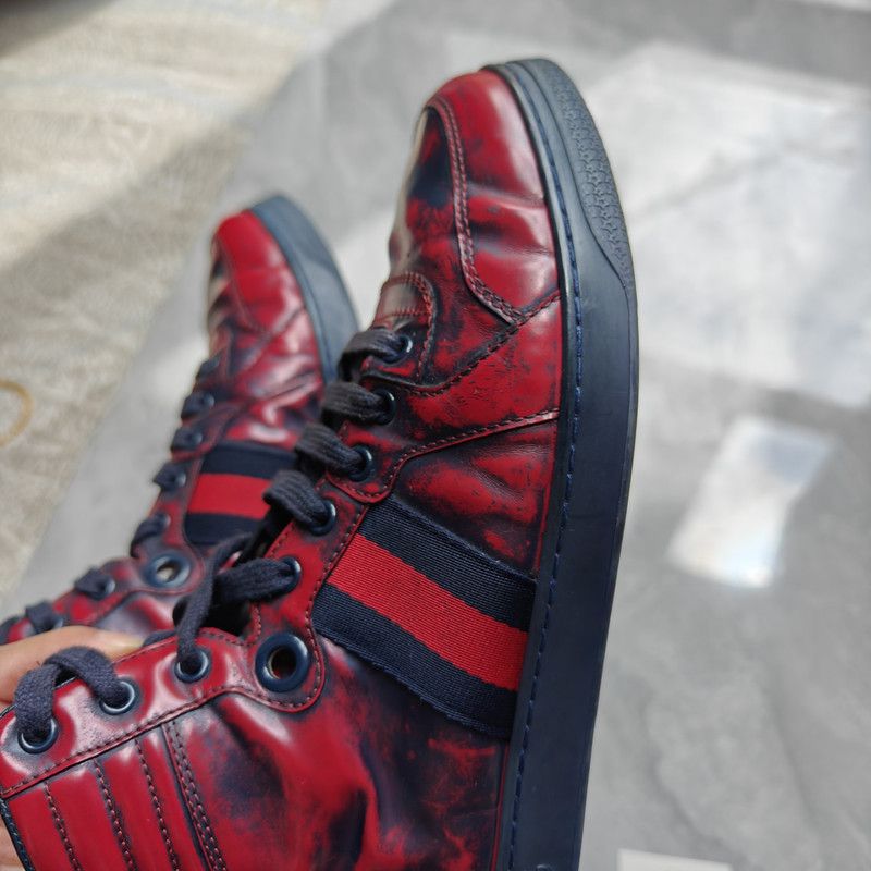 Gucci Gucci High-Top Sneakers in Red and Black 0079 Size US 8.5 / EU 41-42 - 8 Thumbnail