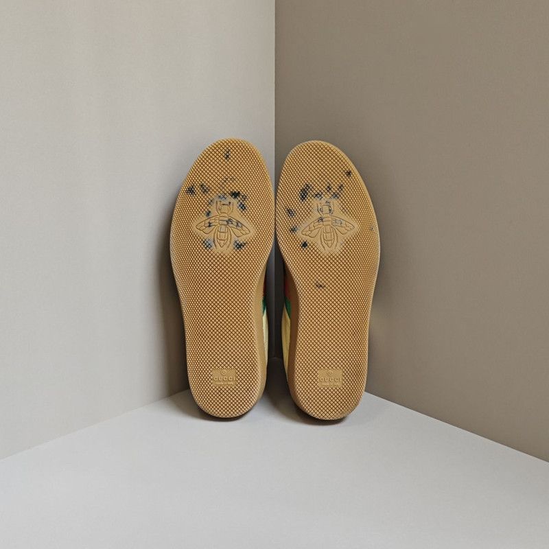 Gucci Gucci G74 Web Leather Low-Top Sneakers 0079 Size US 8.5 / EU 41-42 - 4 Thumbnail
