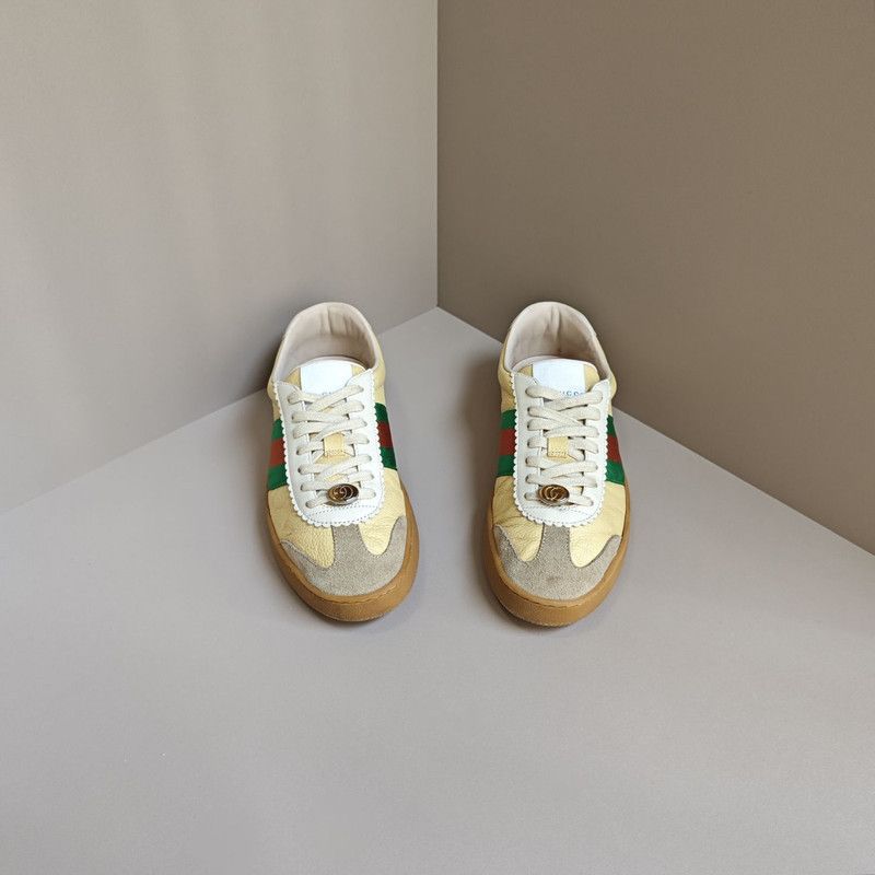 Gucci Gucci G74 Web Leather Low-Top Sneakers 0079 Size US 8.5 / EU 41-42 - 2 Thumbnail