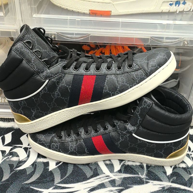 Gucci Gucci Ace High-Top Sneakers for Men 0079 Size US 9 / EU 42 - 7 Thumbnail