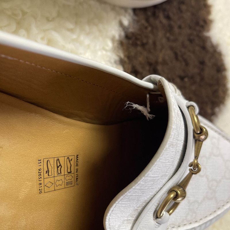 Gucci Gucci White Horsebit Loafers for Men 0079 Size US 9.5 / EU 42-43 - 6 Thumbnail