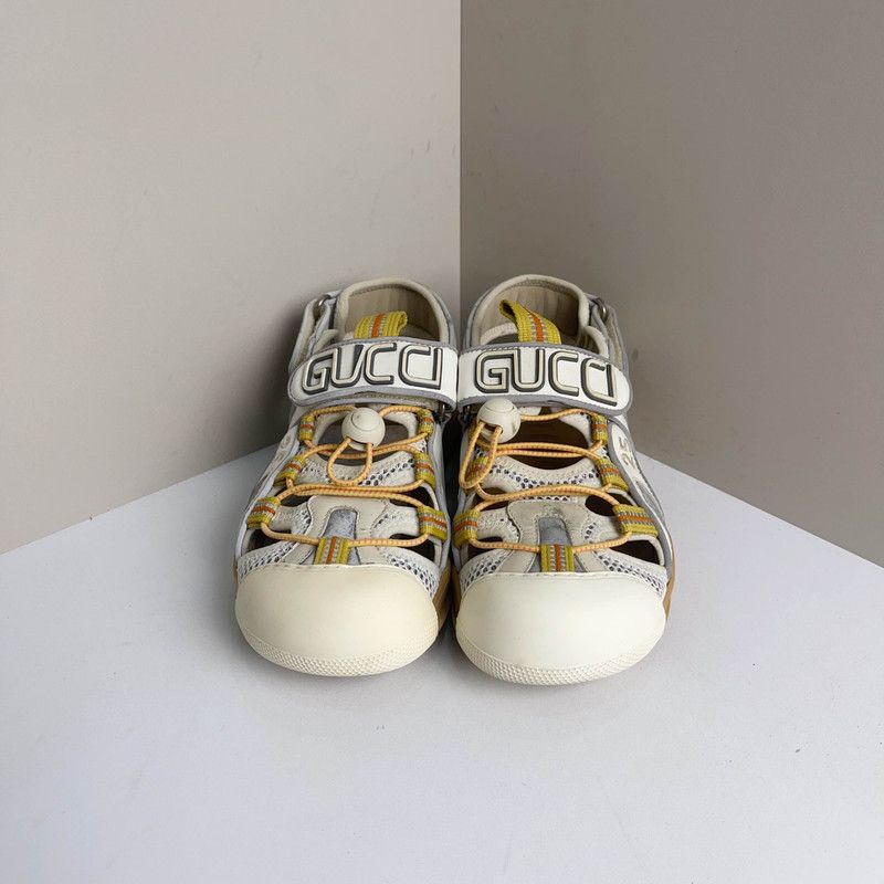Gucci Gucci Leather Velcro Sandals in Silver 0079 Size US 7.5 / EU 40-41 - 2 Thumbnail