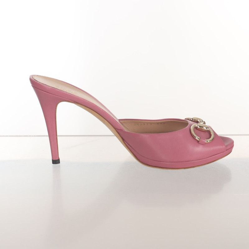 Gucci Gucci Pink High Heel Mules with Open Toe 0079 Size US 9 / EU 42 - 5 Thumbnail