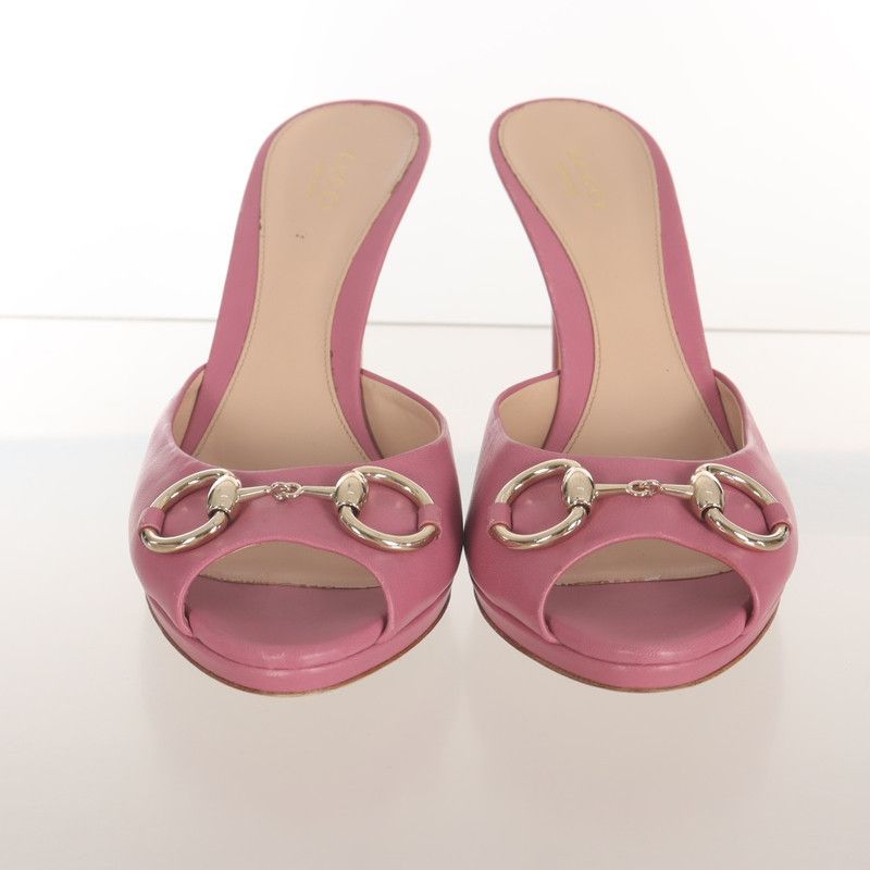 Gucci Gucci Pink High Heel Mules with Open Toe 0079 Size US 9 / EU 42 - 2 Thumbnail