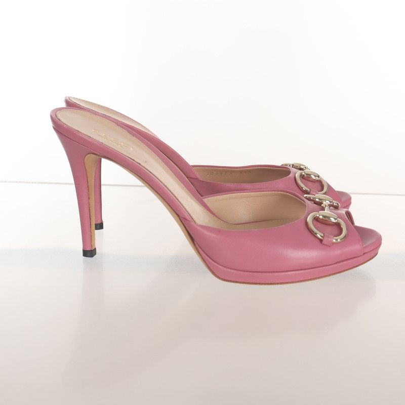 Gucci Gucci Pink High Heel Mules with Open Toe 0079 Size US 9 / EU 42 - 3 Thumbnail
