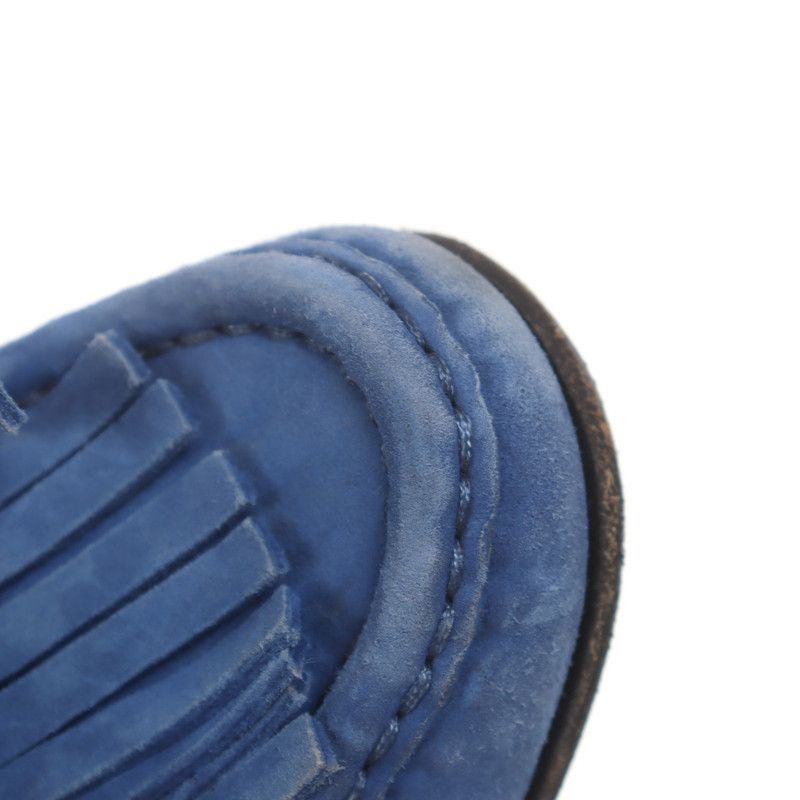 Gucci Gucci Blue Leather Fringed Loafers with Metal Detail 0079 Size US 6.5 / EU 39-40 - 8 Thumbnail