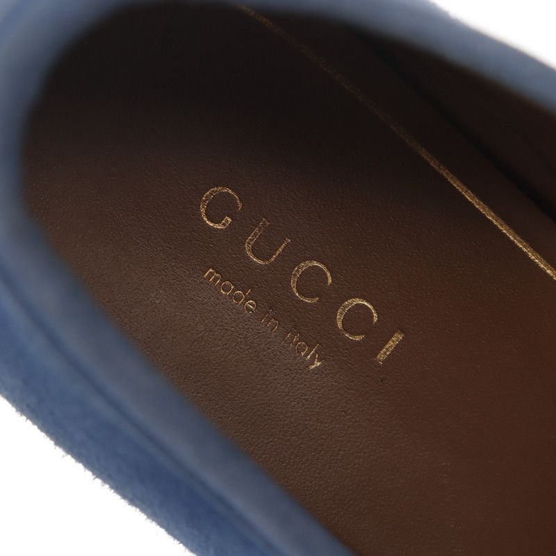 Gucci Gucci Blue Leather Fringed Loafers with Metal Detail 0079 Size US 6.5 / EU 39-40 - 11 Thumbnail